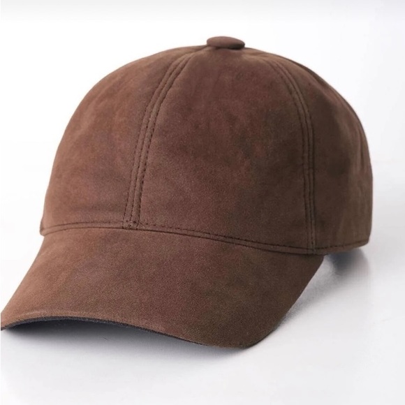 Tan brown suede cap - Picture 4 of 5